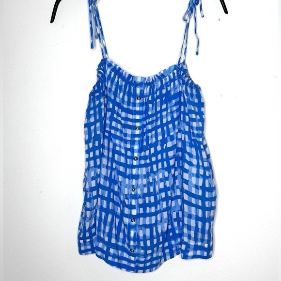 Lilly Pulitzer Women's Blue and White Gingham tank Size Small - Picture 1 of 4